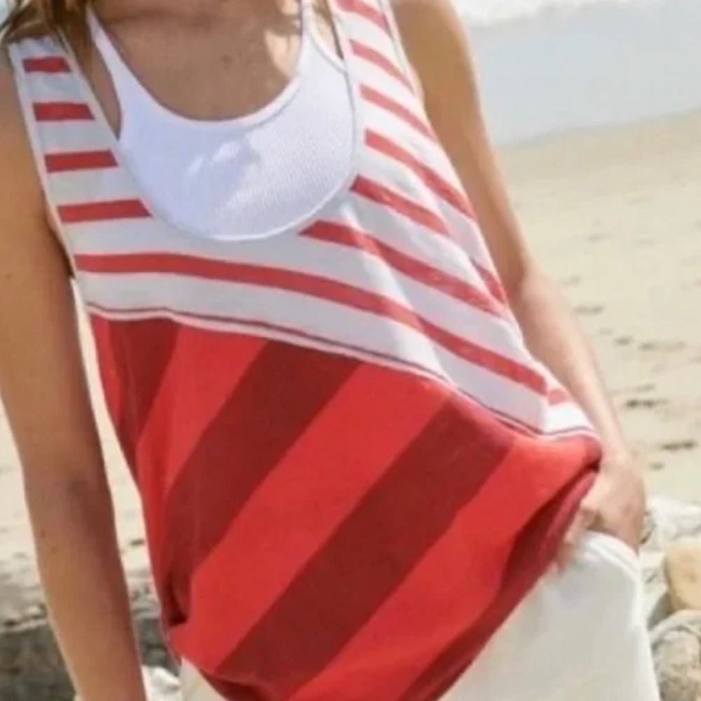 LAST ONE 💋 Free People Movement Keep Rolling Tank - RED ❤️ - Picture 2 of 16
